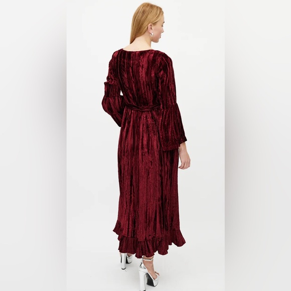 NWT Batsheva Burgundy Velvet Dress - Picture 3 of 7